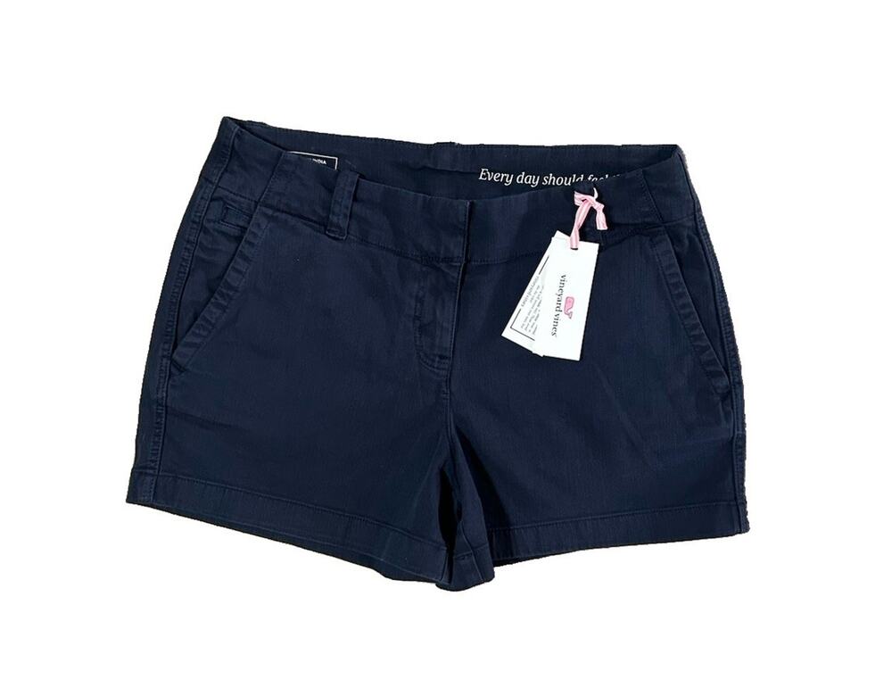 NWT Vineyard Vines Herringbone 3.5” Everyday Shorts Nautical Navy Women’s Size 2